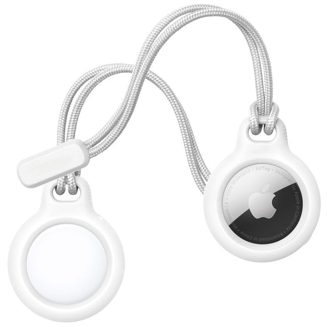 Apple AirTag Lanyard Silicone Case Protector Cover White Splendid&Co.