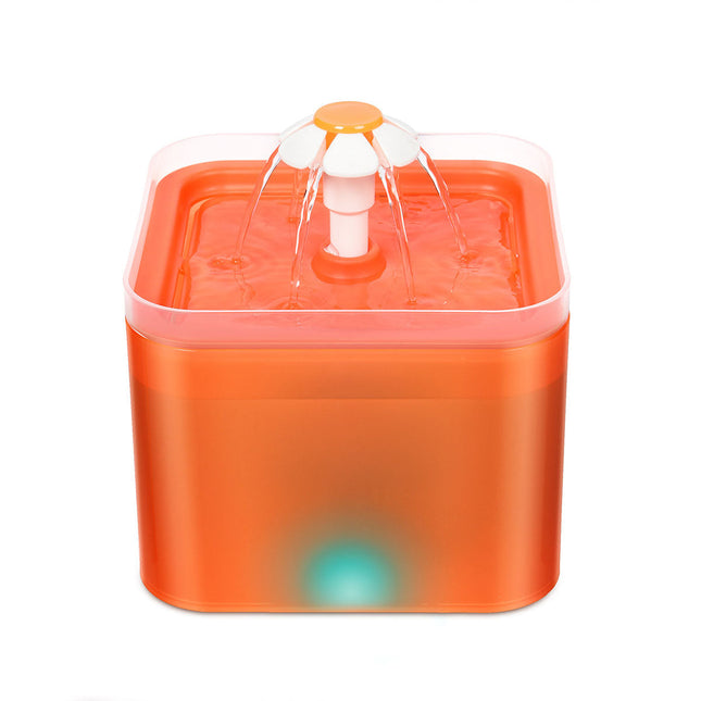 Automatic LED Electric Dog Cat Pet Water Fountain Orange Splendid&Co.