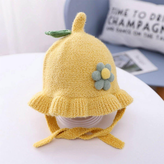 Kids Winter Warm Beanie BHats With Cute Sun Flower Splendid&Co.