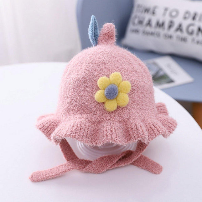 Kids Winter Warm Beanie BHats With Cute Sun Flower Splendid&Co.