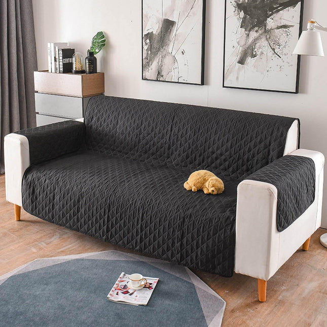 Sofa Cover Quilted Couch Covers Lounge Pet Protector Slipcovers Black Splendid&Co.