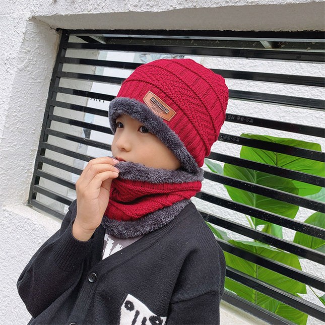 Winter Knitted Hat Kids Child Neck Warm Chunky Beanie Red Splendid&Co.