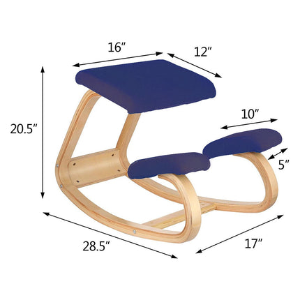 Wooden Ergonomic Kneeling Chair Stool Posture Correcting Blue Splendid&Co.