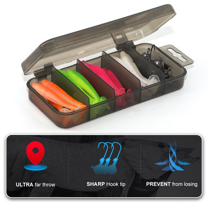 35Pcs Fishing Lure Tackle Box Kit Fake Bait Soft Bionic Hooks