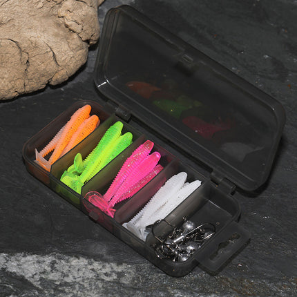 35Pcs Fishing Lure Tackle Box Kit Fake Bait Soft Bionic Hooks