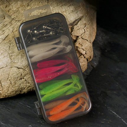 35Pcs Fishing Lure Tackle Box Kit Fake Bait Soft Bionic Hooks