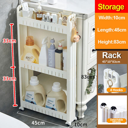 Slim Storage Cart Mobile Shelving Unit Organizer Space Saver