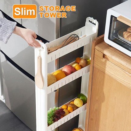 Slim Storage Cart Mobile Shelving Unit Organizer Space Saver