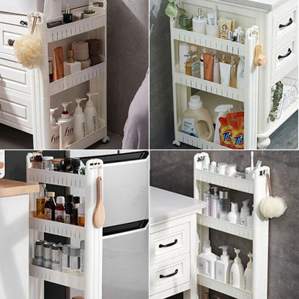 Slim Storage Cart Mobile Shelving Unit Organizer Space Saver