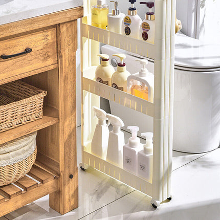 Slim Storage Cart Mobile Shelving Unit Organizer Space Saver