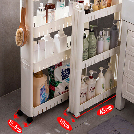 Slim Storage Cart Mobile Shelving Unit Organizer Space Saver