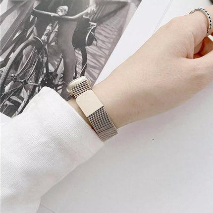 Rose Gold Fitbit Luxe Band Replacement Magnetic Wristband Watch Soft Stainless Steel Strap
