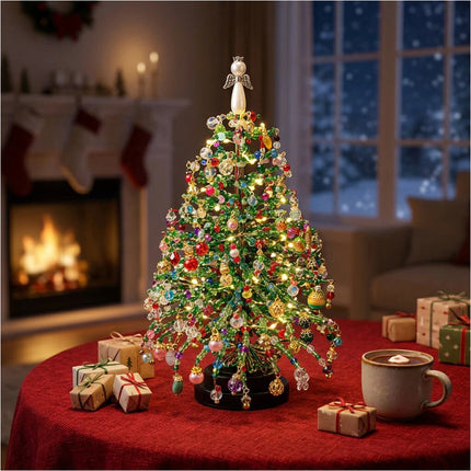 DIY Beaded Christmas Tree Kit, Handmade Colorful Bead Ornament Making Set