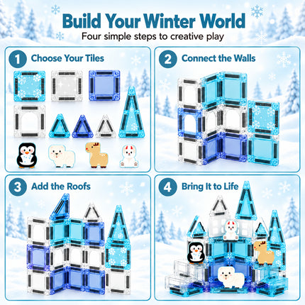 Mini Kids Building Tiles 35 Pcs Ice Castle Animal Blocks Set Christmas Gift Toy