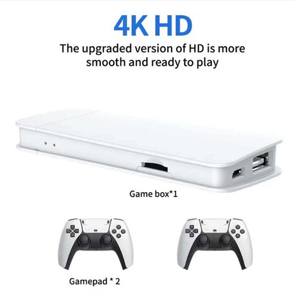 Wireless Retro Game Console Built-in Games 4K Output Dual 2.4G Controllers 64GB