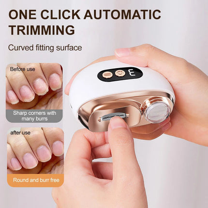 Electric Nail Clippers Automatic LED Light Trimmer Toe Cutter USB Rechargeable