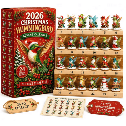 Hummingbird Advent Calendar 2026 Christmas Countdown 24 3D Flat Ornaments Gift
