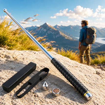 26-Inch Telescopic Hiking Walking Pole Compact Alloy Steel Outdoor Trekking Pole