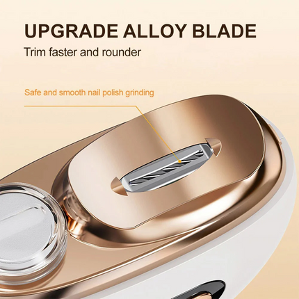 Electric Nail Clippers Automatic LED Light Trimmer Toe Cutter USB Rechargeable