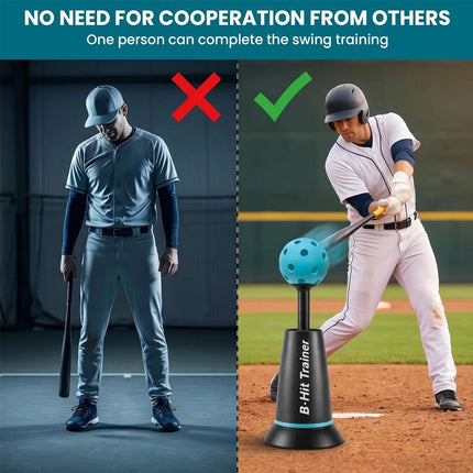 Baseball Training Tee Popper - Pops Up Balls to The Perfect Height with 3 Balls