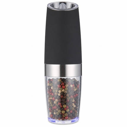 Black Electric Salt and Pepper Grinder, Single Pack, LED Light