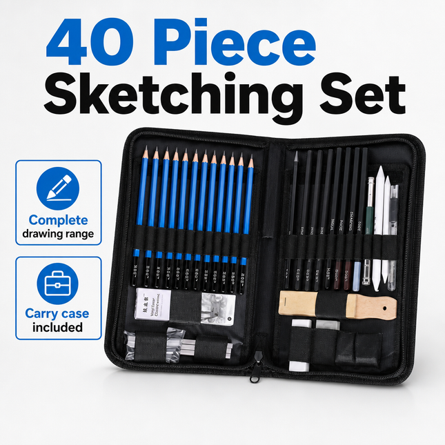 Professional Sketching Pencils Set Art Supplies Graphite Draw Charcoal | 01-main-square.png