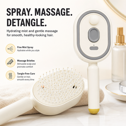 Electric Spray Massage Comb Beige Air Cushion Hair Care