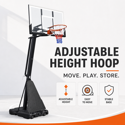 Basketball Hoop Adjustable Height Portable Steel Frame Backyard Driveway Play