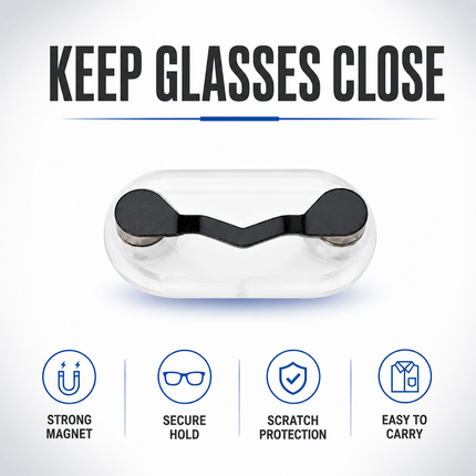 Eyeglasses Holder Black Stainless Steel Magnetic Clip for Glasses