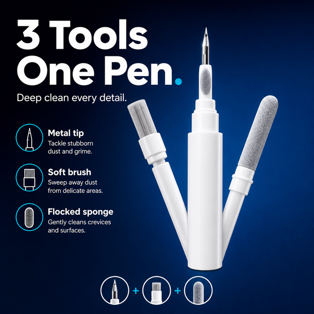 Earphone Cleaning Pen 3 in 1 for AirPods Case Earbuds