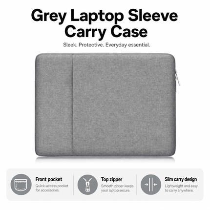 Grey Laptop Sleeve Carry Case | 01-main-square.png