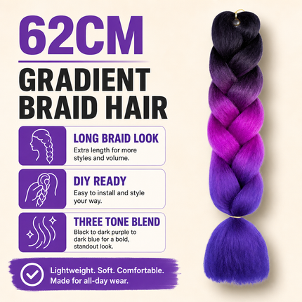 Synthetic Braiding Hair Gradient 62cm For DIY Braided Styles