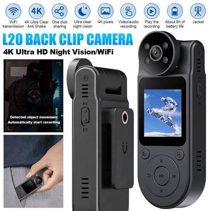 Police Body Camera 4K HD Portable Night Vision Police Cam Video DVR Recorder