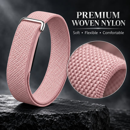 For Google Fitbit Air Performance Loop Band Recycled Polyester Adjustable Strap Blush Pink