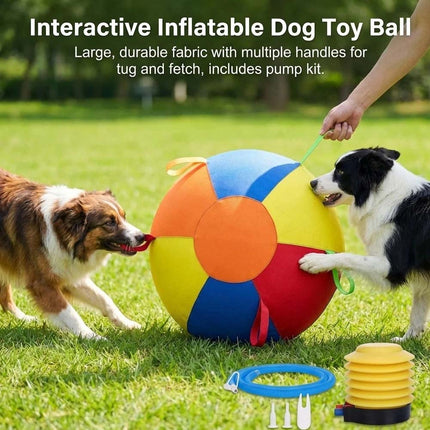 45Cm Jumbo Herding Ball Inflatable with Handle Cover & Pump for Dogs B