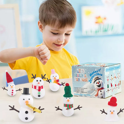 12Pcs Christmas Snowman DIY Craft Kit Build Snowman Air Dry Clay Gift Toys