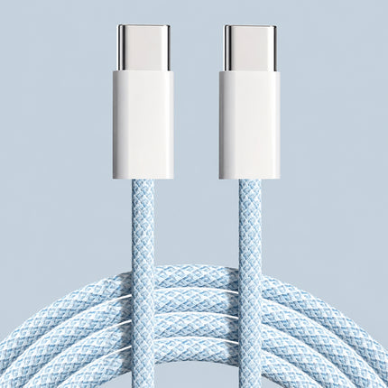 60W 1M Braided USB C Type C Data Charger Cable For Samsung Xiaomi Huawei Oppo Blue