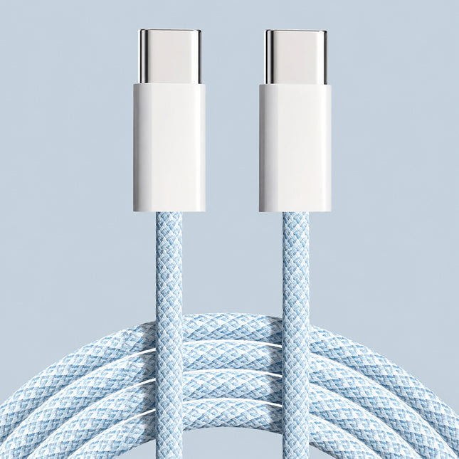 60W 1M Braided USB C Type C Data Charger Cable For Samsung Xiaomi Huawei Oppo Blue