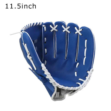 Kids Adults Leather Baseball Softball Glove Right Hand Thrower Mitts 11.5'' Blue