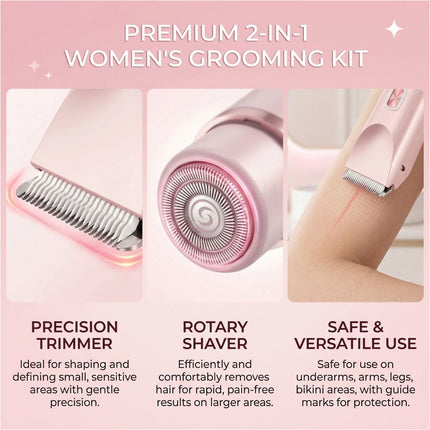 Dual Head Shaver Women, Electric Bikini Trimmer, Wet & Dry Use Hair Removal