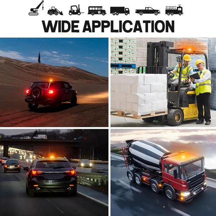 Amber Strobe Warning Light 36 LED Rotating Flashing Beacon 12V 24V Truck Trailer