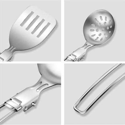 Camping Kitchen Utensil Set 6 PCS Compact Folding Cooking Spoon Spatula Colander