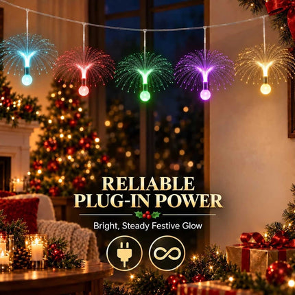 5 Head LED Fibre Optic Jellyfish String Lights Christmas Hanging Curtin Light