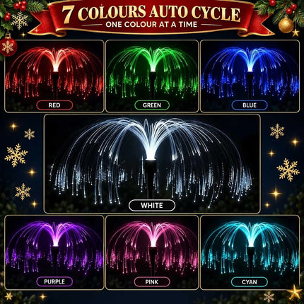 2PCS Solar Jellyfish Christmas Pathway Lights Colour Changing Garden Stake LED