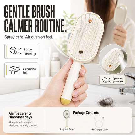 Electric Spray Massage Comb Beige Air Cushion Hair Care