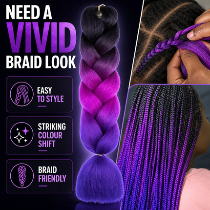 Synthetic Braiding Hair Gradient 62cm For DIY Braided Styles