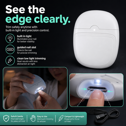 Electric Nail Clipper White Type C for Thick Toenail Care