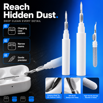 Earphone Cleaning Pen 3 in 1 for AirPods Case Earbuds