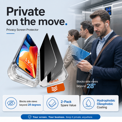 Privacy Tempered Glass Screen Protector for iPhone 16 Series 2 Pack