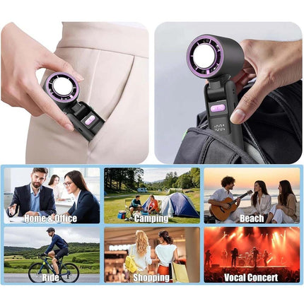 3in1 Strong Wind Cooling Fan Portable Handheld Turbo Fan Speeds Neck Blower Mini